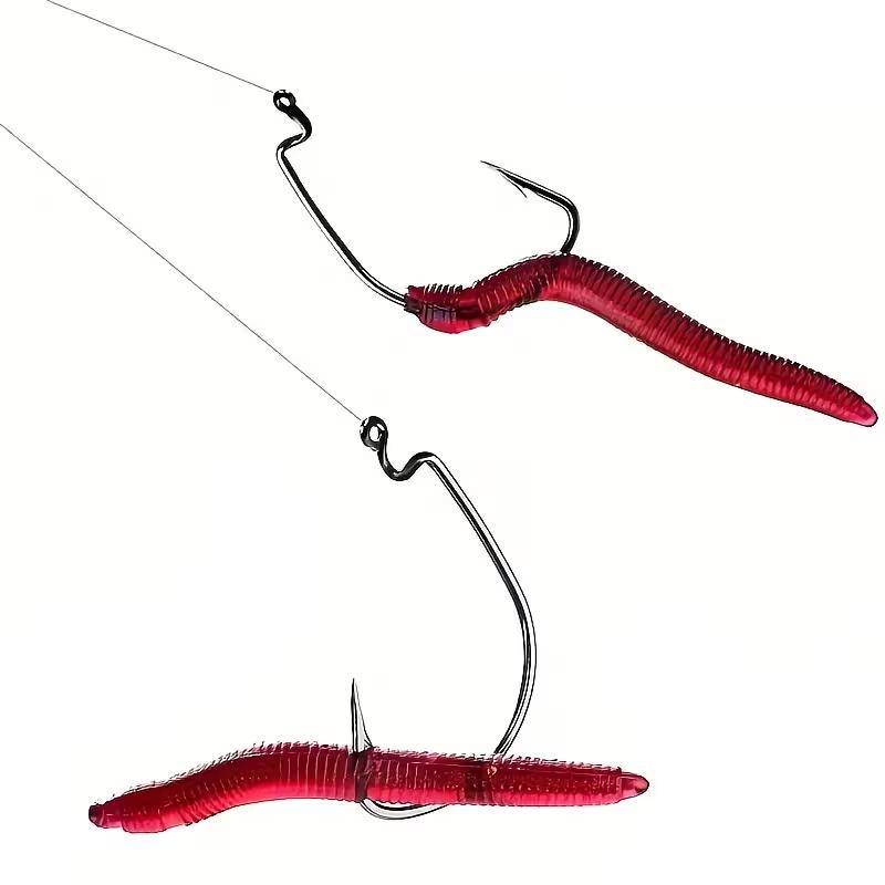 Lifelike Soft Red Worm Earthworm Fishing Lure 35mm Silicone Artificial Bait with Fishy Smell Shrimp Additive for Bass Carp