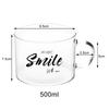 500ml Creative Letter Glass Mug,large Belt with Juice Mug Office Teacup Dessert Cup Oatmeal Breakfast Cup Milk Drinkware
