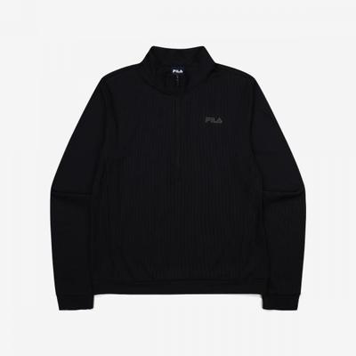 Ribbed Half Zip Long Sleeve Tee