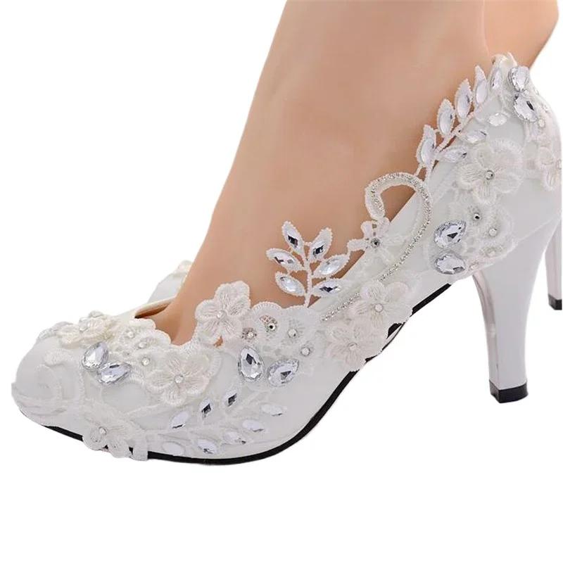 2025New White Wedding Bride Pumps High Heels Elegant Luxury Women Dress Shoes Luxury Woman Sandals Summer Footwear Party
