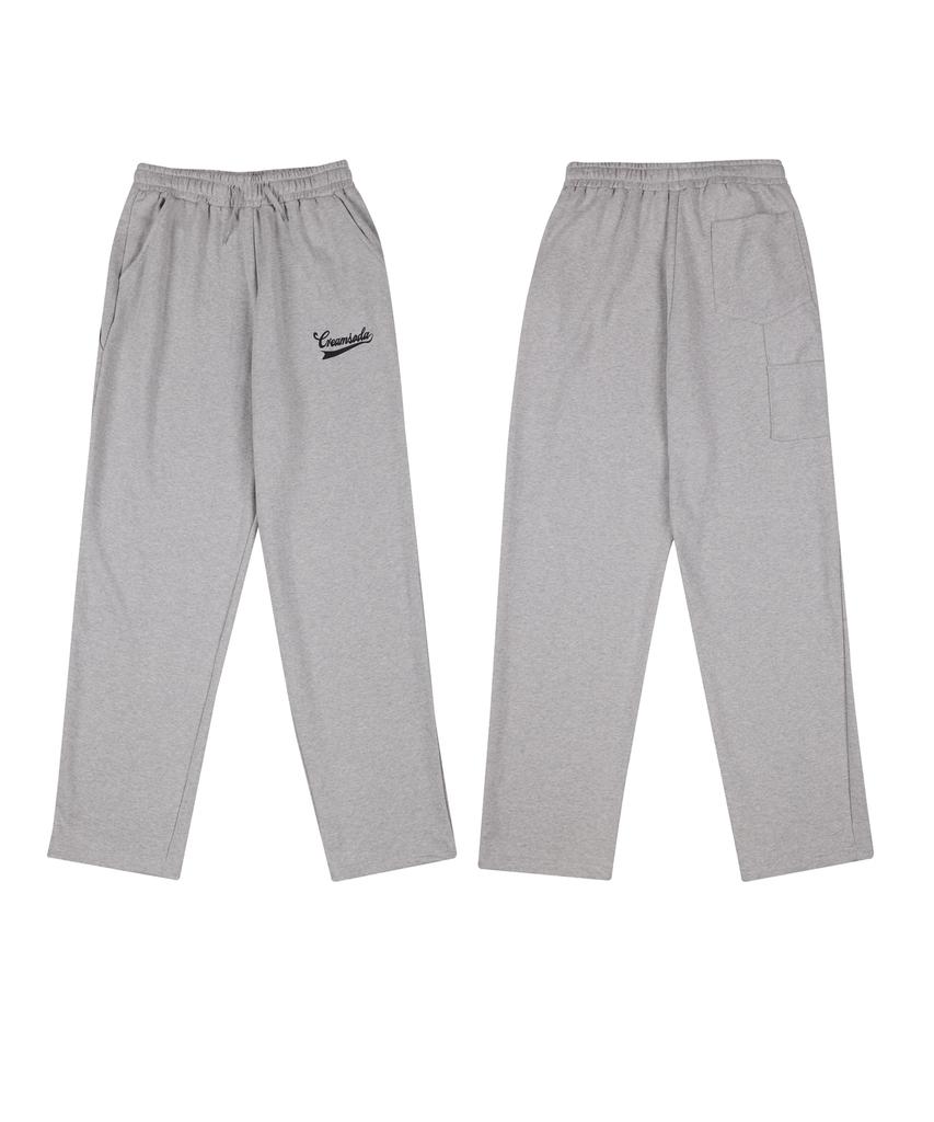 CREAM SODA LAB Authentic Logo Carpenter Bermuda Sweat Wide Pants Grey