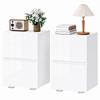 Set of 2 Narrow Nightstands with 2 Drawers, High-Gloss Fronts, White