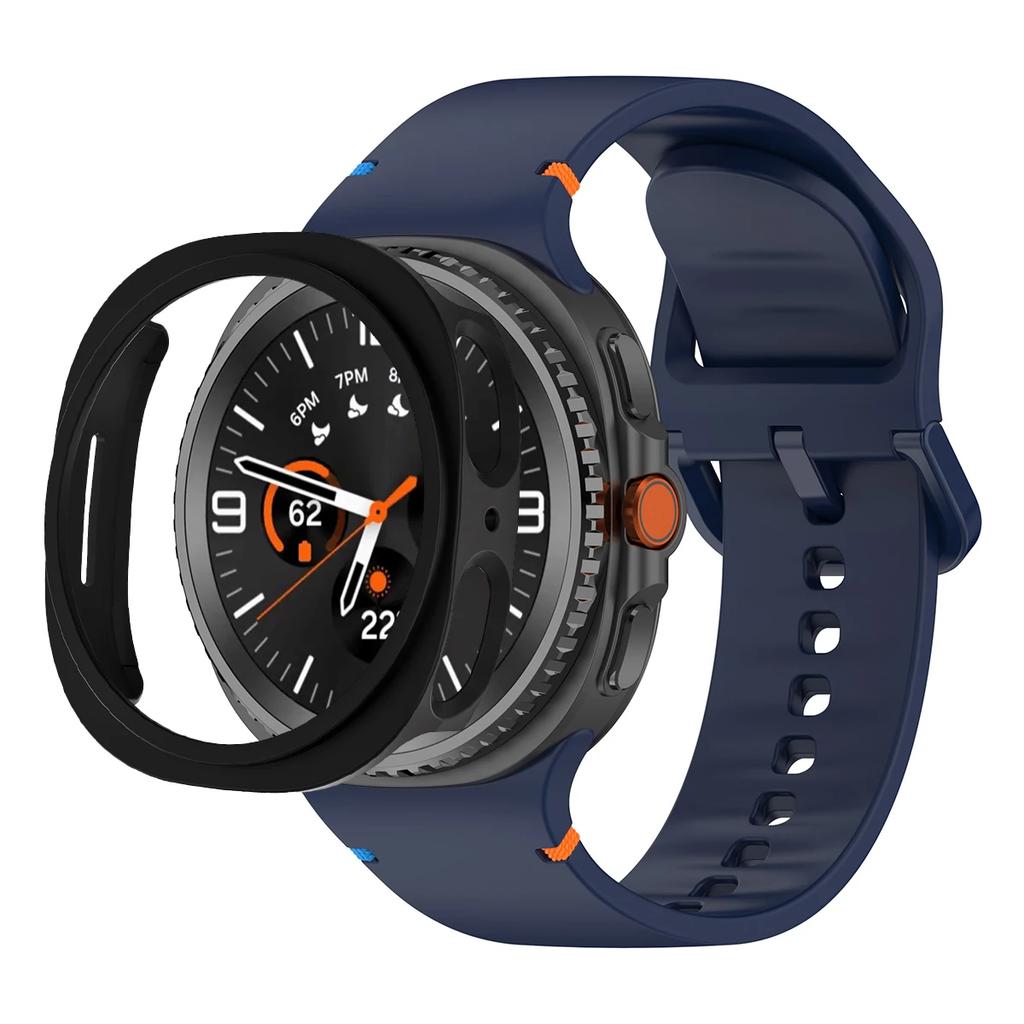 PC-Hülle + Offizielles Armband Für Samsung Galaxy Watch 8 40mm 44mm Silikon Sportarmband Correa Original 1:1 Kein Spalt Bandabdeckung