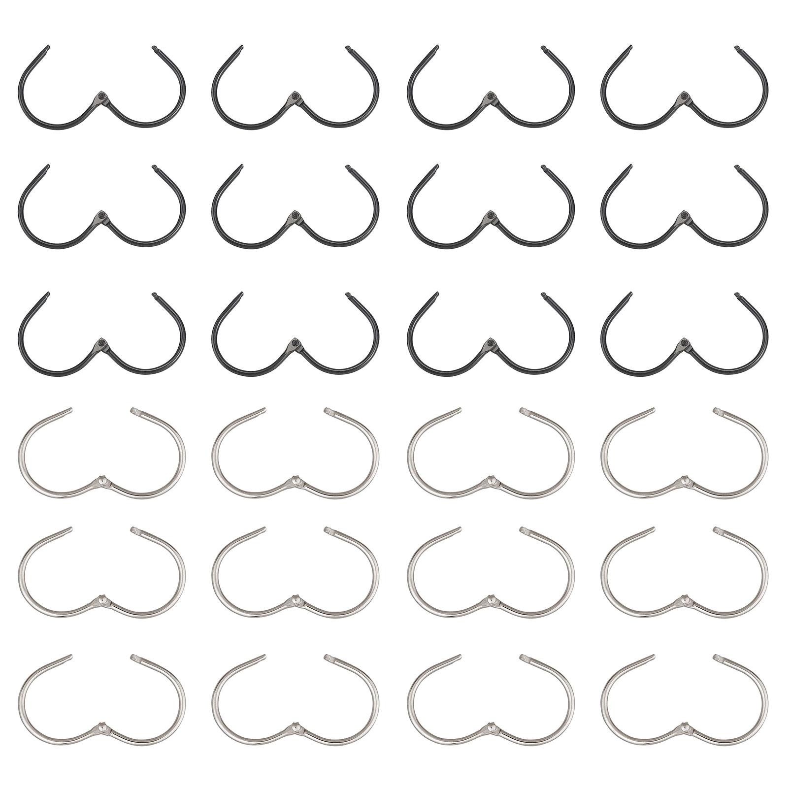 

24 штуки Металлические крючки для душевой занавески Вешалка Зажим для купальной драпировки Скользящие Удобная замена Аксессуары для ванной комнаты