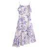 Kaslead New Arrival Women's Clothing Fashion Style Fashion Casual Asymmetrical Ruffles Printing Slip Dress