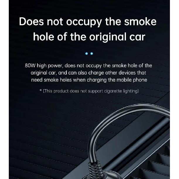 200W Car Charger Fast Charging Voltage Display USB 100W PD 30W 4 in 1 Dual 12V/24V Cigarette Lighter Splitter Power Adapter