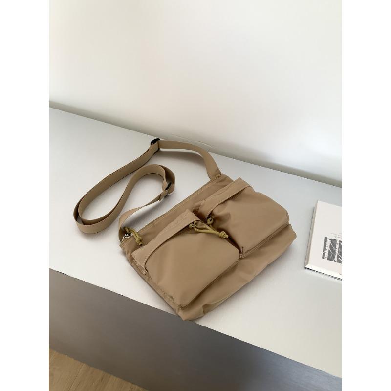 

New casual nylon mobile phone bag solid color fashion commuter travel shoulder bag women s trend messenger bag абрикосовий