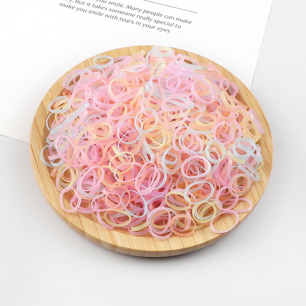 500pcs/bag Girls Small Disposable Rubber Bands Colourful Elastic Hair Ties Headband for Kids Baby Holder Gifts Hair Accessories