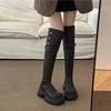 Two wear thick-soled boots for women 2025 autumn and winter new versatile thick heel thick leg circumference boots knight over the knee boots