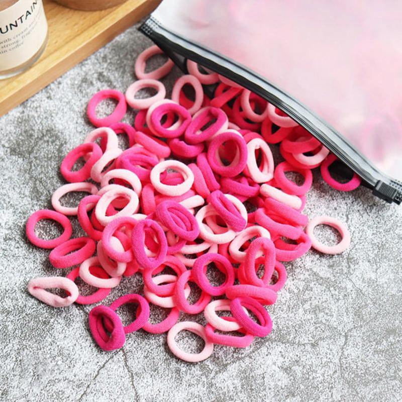 50/100 Stück Kinder elastische Haarbänder Mädchen Gum Scrunchie Gummiband für Kinder Nylon Haargummis Stirnband Baby Haarschmuck