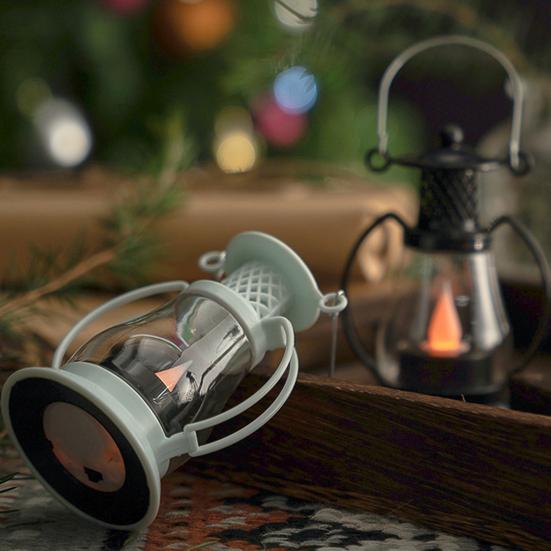 Lampa Nocna Styl Retro Wiszący Uchwyt Design Oszałamiający Efekt Wizualny Energooszczędna Szerokie Zastosowanie Dekoracyjny Plastikowy Mini Lampion z Migotaniem