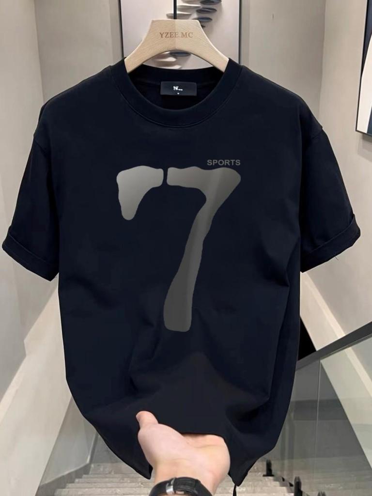 Men's High-End 2025 Summer Trendy Loose Round Neck Cotton T-Shirt