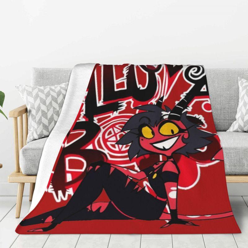 Custom Helluva Boss Black Humor Animated Musical Film Blanket Warm Fleece Soft Flannel Throw Blankets for Bedding Outdoor Autumn