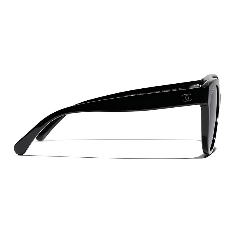 Chanel Dekoracja literowa rama acetatowa okulary przeciwsłoneczne motyl damskie czarne