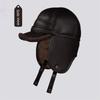 New PU Leather Men's Earmuffs Cap Thickened Outdoor Warm Elderly Hat Windproof Ear Protection Hat Autumn Winter