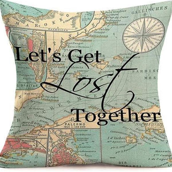 American Retro Printed Linen Pillowcase Living Room Sofa Office Pillow Car Cushion Cover
