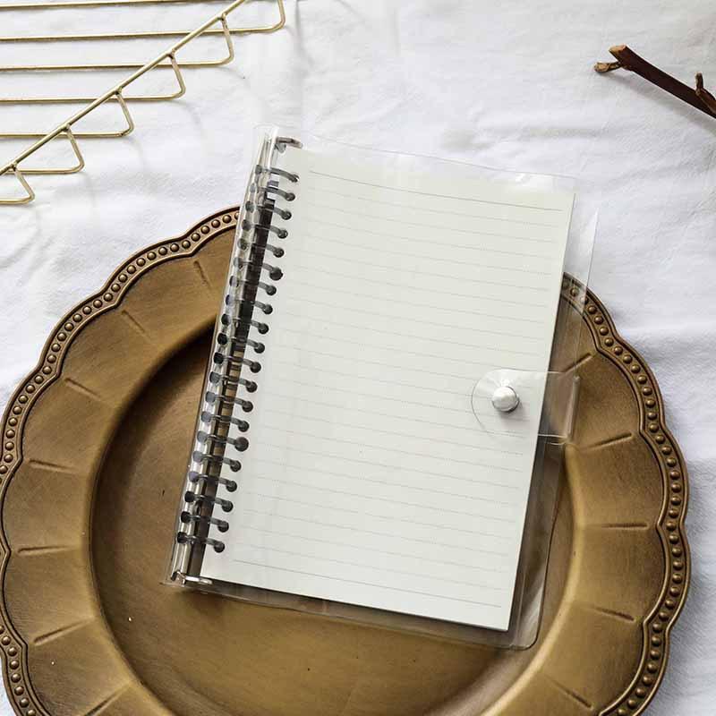 B5 A5 Transparentes PVC Weich Loseblatt-Optik 20 Löcher Farbiger Plastikclip Metallclip Handbuch Abnehmbare Abdeckung Schreibwaren