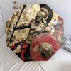 Warrior  Pattern, Automatic Folding Umbrella, Portable and Foldable Design, 8 Ribs, a Christmas or Birthday Gift.