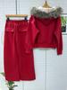 2026 Autumn Winter Women's Elegant Casual Velvet Hoodie and Pants Set