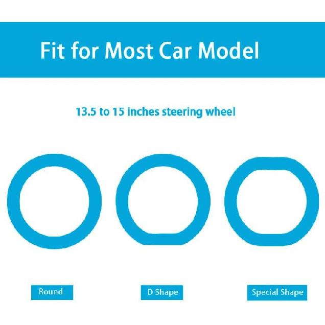 Blue Car Steering Wheel Cover: Universal RPKEY 13.5 To 15 Inches Silicone Steering Cover Compatible With Most Car Models Fit For Round D Shape
