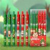 6 st/set Söt Julkapybara Pennor Tecknad Jultomte Snögubbe Älg Tryckbara Gelpennor Kontors- och Skolmaterial Julklappar