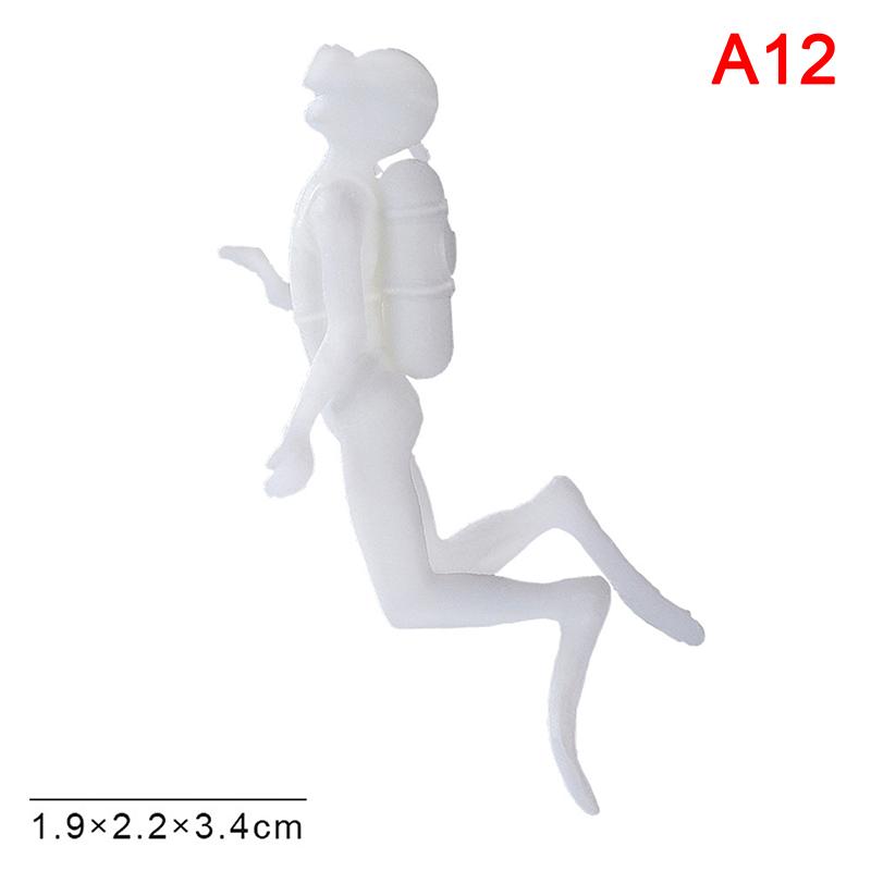 1 Stück Ungemalte Miniaturfiguren Meeres Taucher Actionfiguren Modell Unterwasser Tauch Deko Zubehör Figur Spielzeug Aquarium