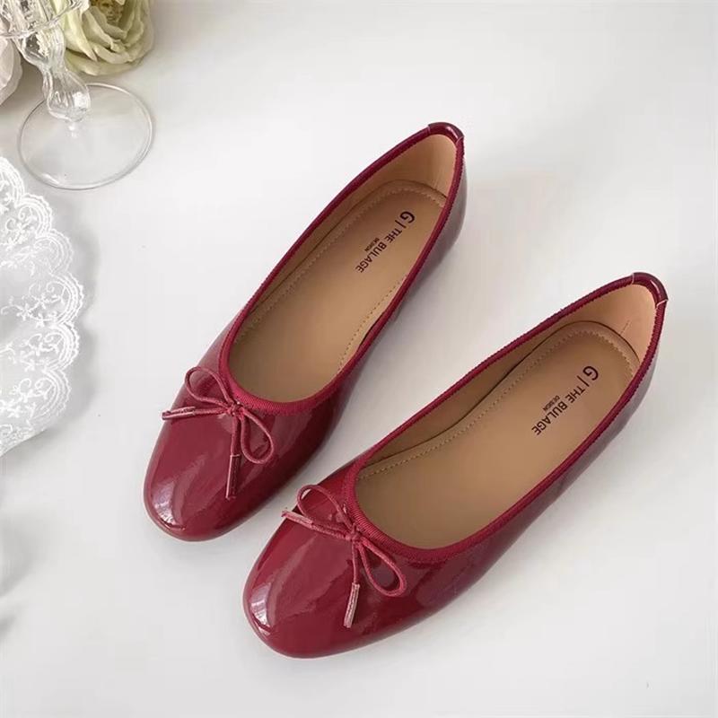 Fashion SUOJIALUN Spring New Women Flat Shoes Fashion Round Toe Shallow Slip On Ladies Elegant Ballerina Shoes Soft Flat Heel Ballet Sho