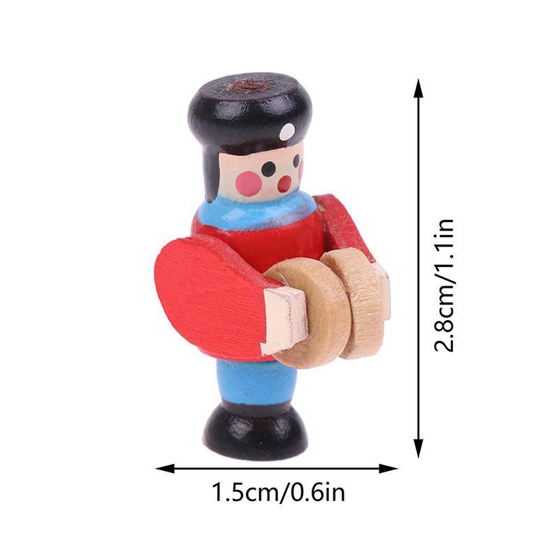 1:12 Dollhouse Miniature Wooden Train Simulation Christmas Nutcracker Soldier Model Toy Doll House Decor Dollhouse Accessories