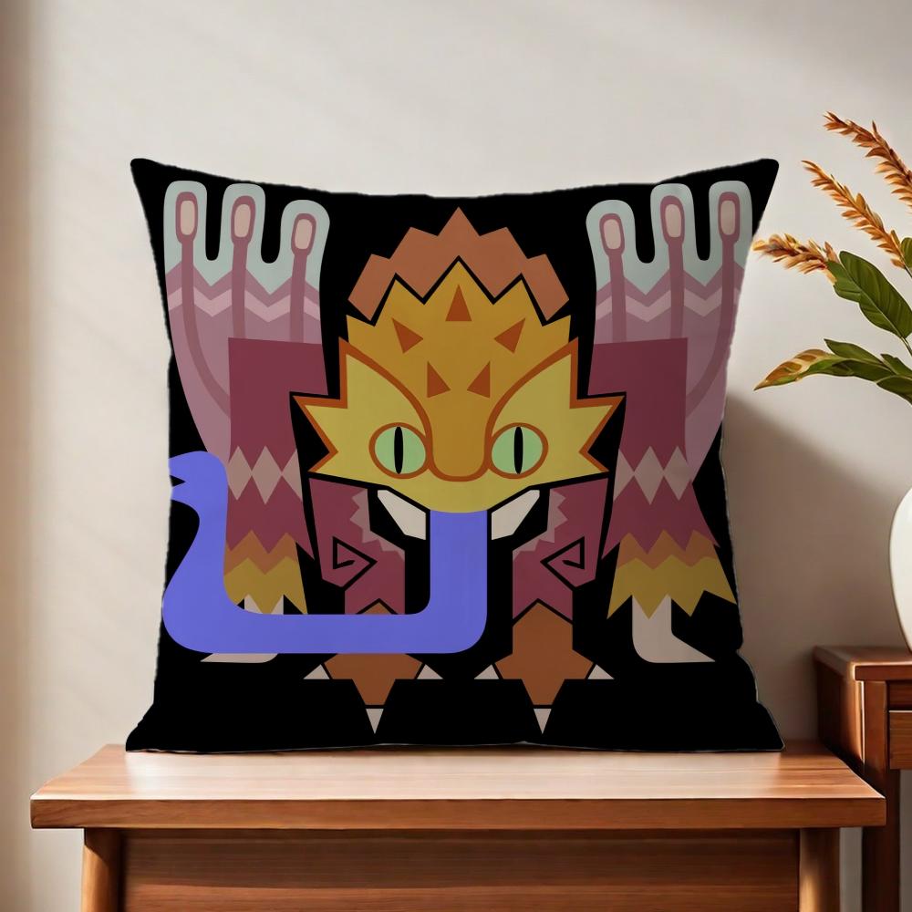 Game Mmonster Hunter Wilds cushion cover For Pillow Printing Sofa Decoration Home Car Room Coffee Shop Office Nordic Simplicity