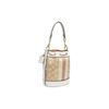 Coach Dempsey 14 Classic Stripe Logo Decor Fabric And Leather Bucket Bag Women Handbags Gold Light-Khaki Chalk C8322-IMDQC