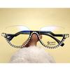 Transparent Diamond Cut Cat Eye Readers For Women Stylish Anti Blue Light Half Frame Rhinestone Glasses Premium Designer Style Eye Glasses