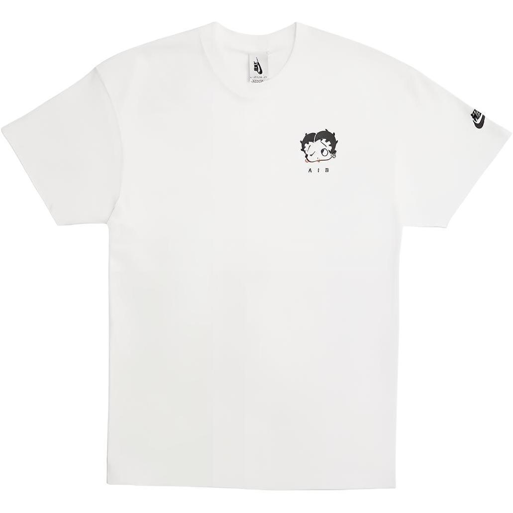 Nike x Olivia kim Crossover Series Printing Sports Round Neck Short Sleeve White Men s CT3093-100 M