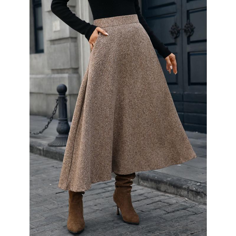 BFCCQB Women's Fashion Casual Solid Color Print Skirt