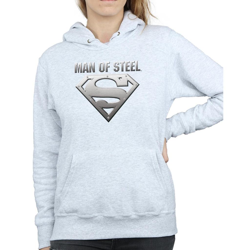 DC Comics Womens/Ladies Superman Man Of Steel Shield Hoodie