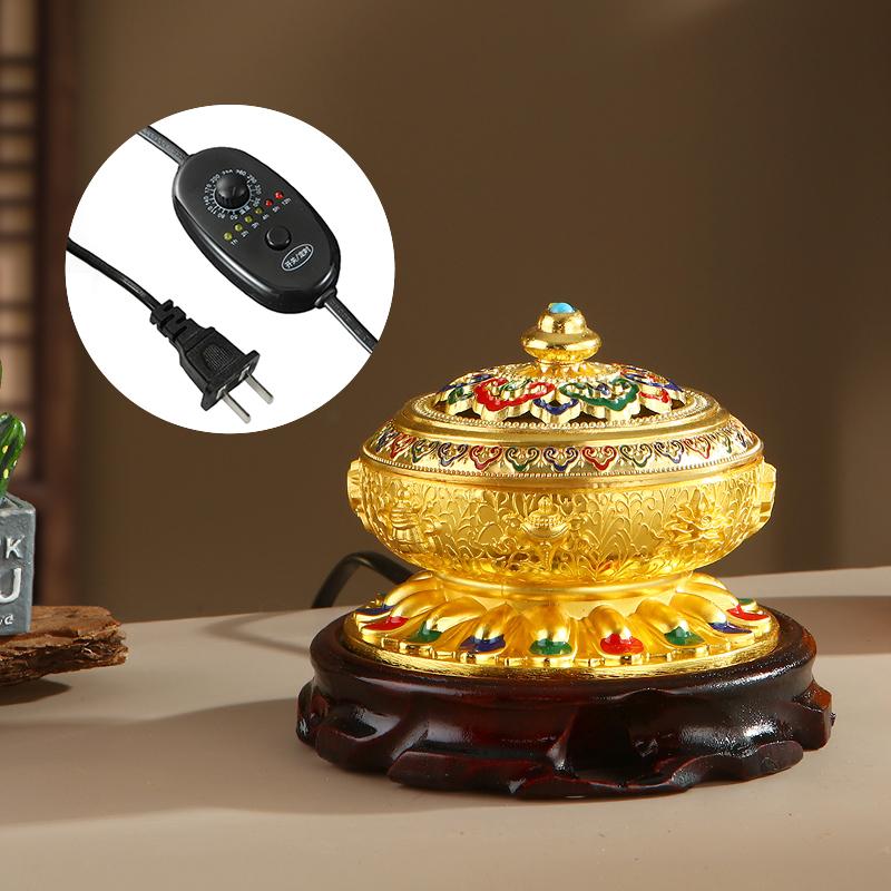 

Electronic Incense Burner 220V Metal Essential Oil Burner Timing Adjustable Temperature Sandalwood Agarwood Incense Burner