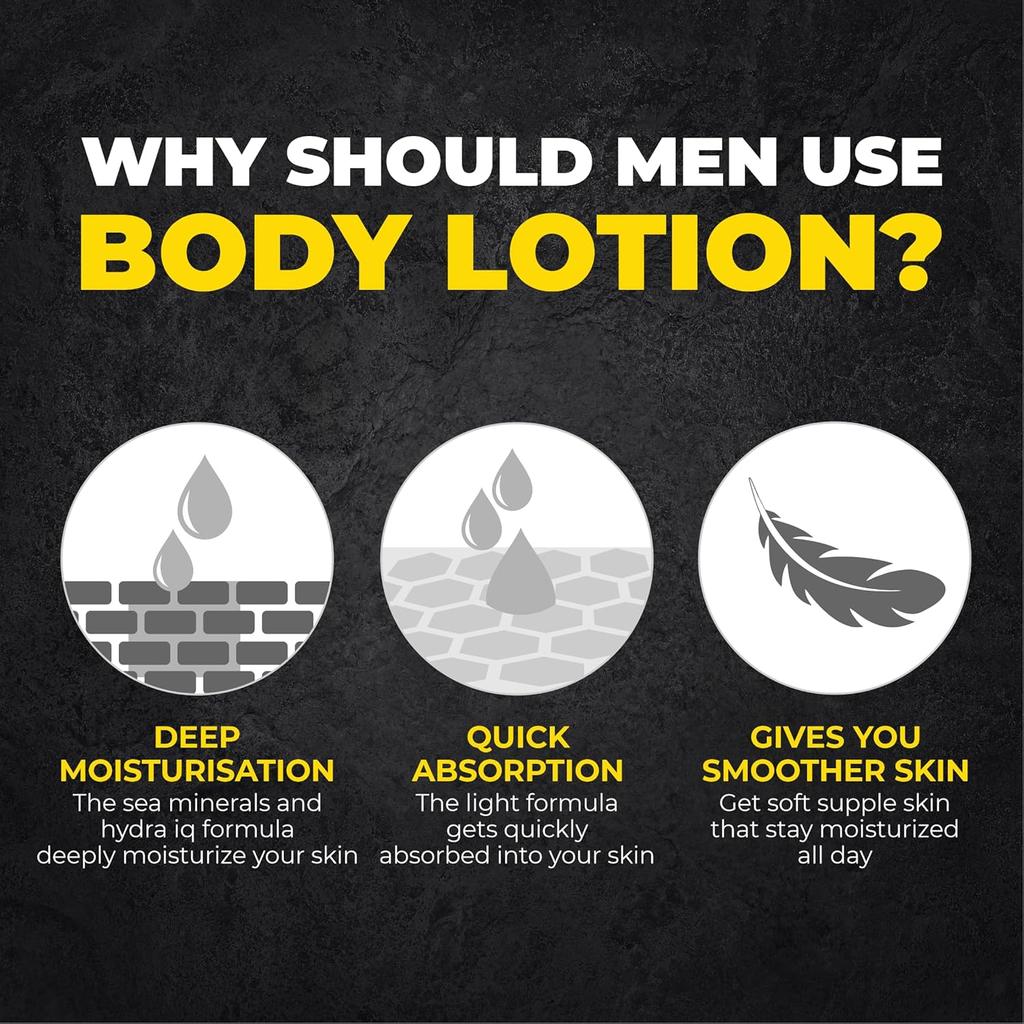 Beardo Ultraglow Body Lotion for Men 250ml | Lightweight Hydrating Skin Moisturizer for Winter