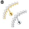 1PC G23 Titanium Ear Labret Piercings Flat Back Earrings Crystal Cluster Helix Tragus Pirsing Cartilage Lobe Piercing Jewelry