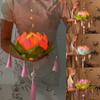 DIY Material Bag Lotus Lamp Twist Stick Handmade DIY Mid-Autumn Glowing Lantern  Party Lights
