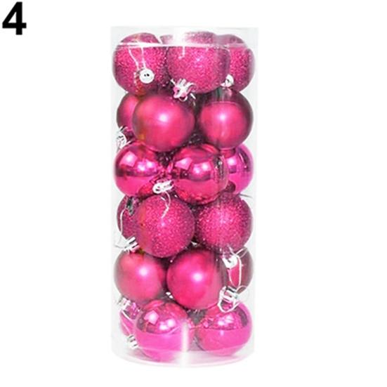 24Pcs Runde Weihnachten Baum Dekorationen Hängen Home Party Ornament Bälle Kugeln