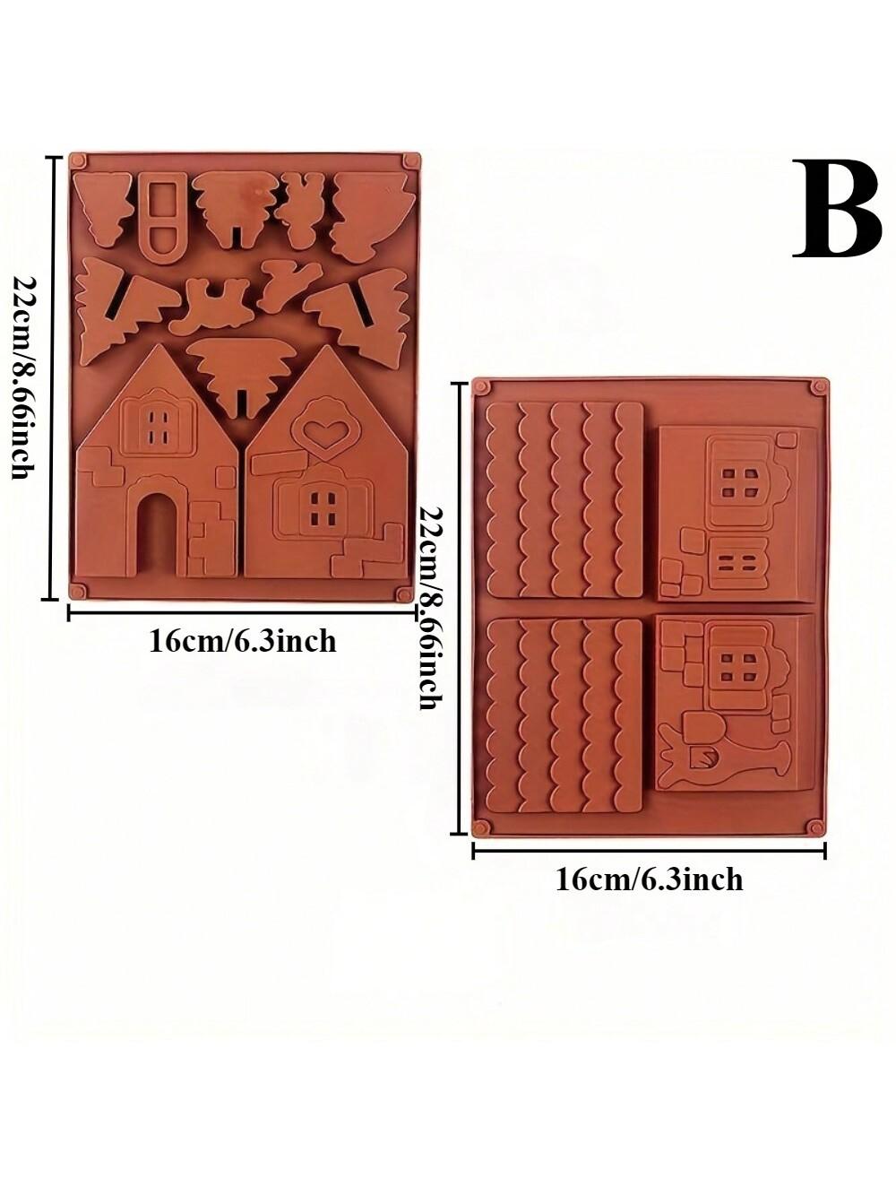 

Christmas Silicone Mould Christmas Gingerbread House Silicone Mold Handmade Soap Chocolate Cake Mould DIY Biscuits Baking Tool