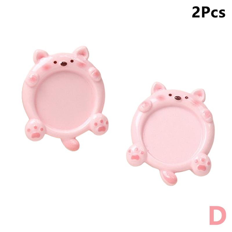 2Pcs Cute Resin Paint Palette Nail Art Palette Nail Art Display Stand Mini Portable Tone Nail Tools Art Supplies Decorative