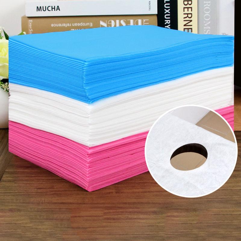 100 Disposable Waterproof Oilproof Bed Sheets for Massage/Beauty Salon with Face Hole