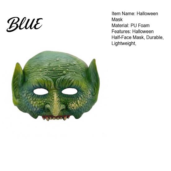 Masque Facial Animal Non Suffocant Halloween Masque Lézard Vert Masque Demi-Visage Texturé Réaliste, Mousse PU Accessoire de Costume Durable pour Fêtes Et Cosplay