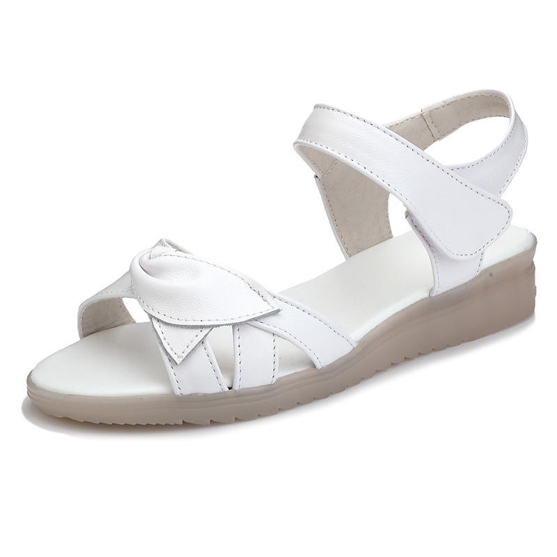 

Fashion GKTINOO 2024 Summer Shoes Maternity Sandals Women Mother Shoes Flat Soft Genuine Leather hook & loop Casual Women Sandals 10