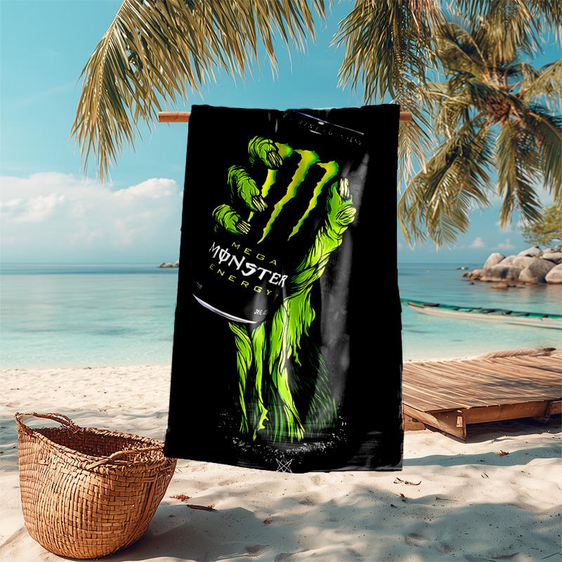 Beweis Strandtuch mit Monster Energy LOGO Muster - weich, saugfähig, schnelltrocknend, maschinenwaschbar - perfekt zum Schwimmen, Camping, Baden