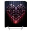 Elegant Gothic Heart Shower Curtain - Waterproof, Mildew-Resistant, Machine Washable for Stylish Bathroom Decor