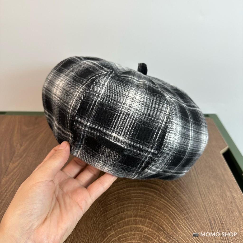 Классическая клетчатая беретка из хлопка и полиэстера с дышащим комфортом для повседневной носки чёрный