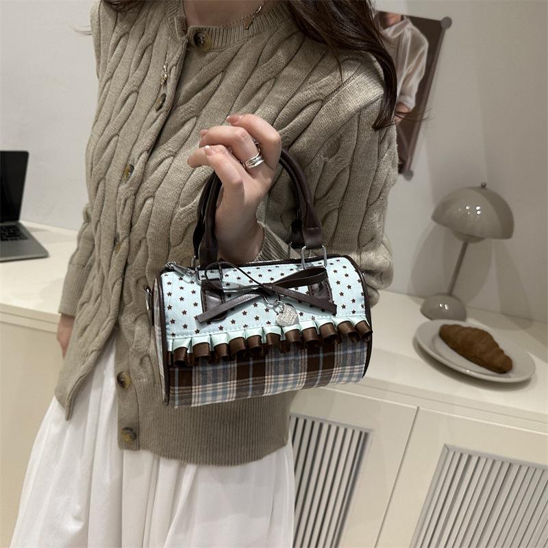 Elegant Underarm Purse With Bowknot Detailing And Dots Design Multipurpose Shoulder Bag Practical PU Handbag