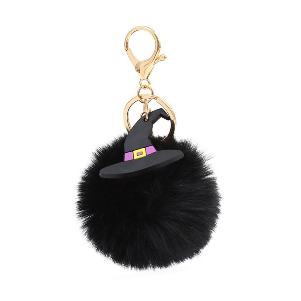 Fluffy Halloween Plush Keychain Cartoon Bag Charm Handbag Charm Car Keyring  Backpack Decor