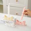 Ceramic Bow Candle Holder Taper Candle Stand Candlestick Table Centerpiece Holiday Party Home Office Desktop Decoration Ornament